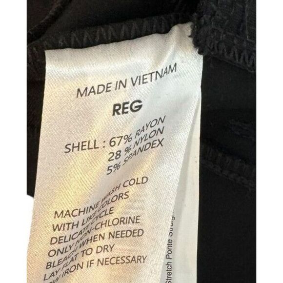 Quince Women's Black Ultra-Stretch Ponte Straight Leg Pull On Pant Size M - Picture 3 of 5